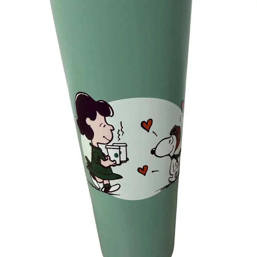 2026 Starbucks x Peanuts Snoopy Lucy Green Stainless Tumbler 24oz NWT